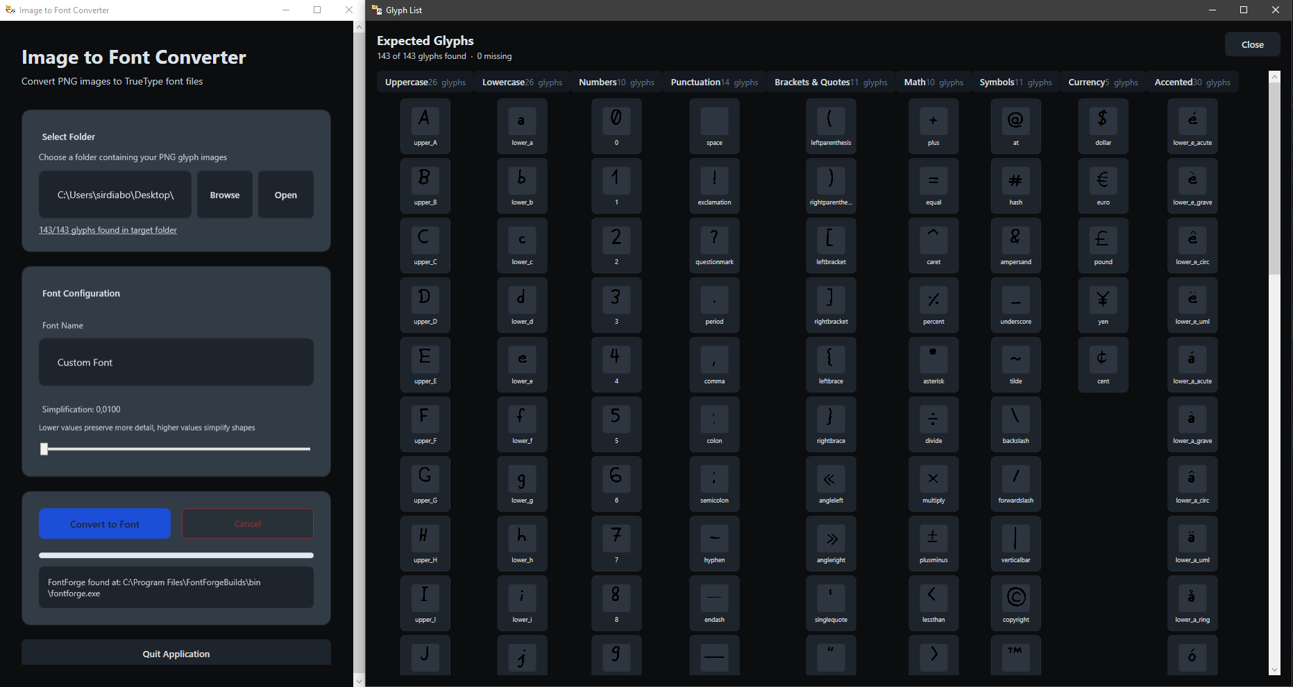 Image of the Images To Font Converter tool